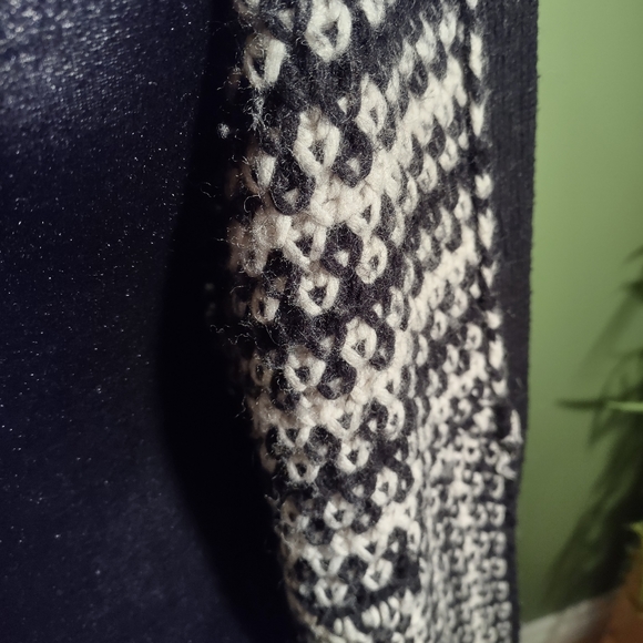 Cynthia Rowley Long Sweater Medium Grey & White - Picture 6 of 11